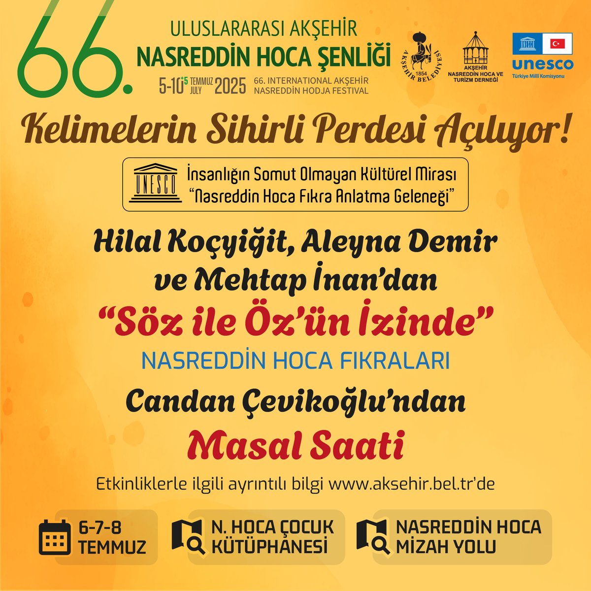 66. Uluslararası Nasreddin Hoca Şenliği Akşehir'de Başladı