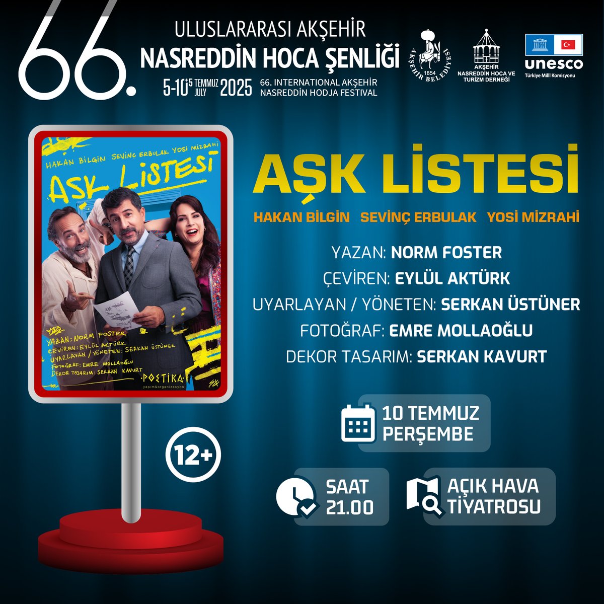 Aşk Listesi Akşehir'de Sahneleniyor: Romantik Komedi İzleyicileri Kahkahaya Boğacak
