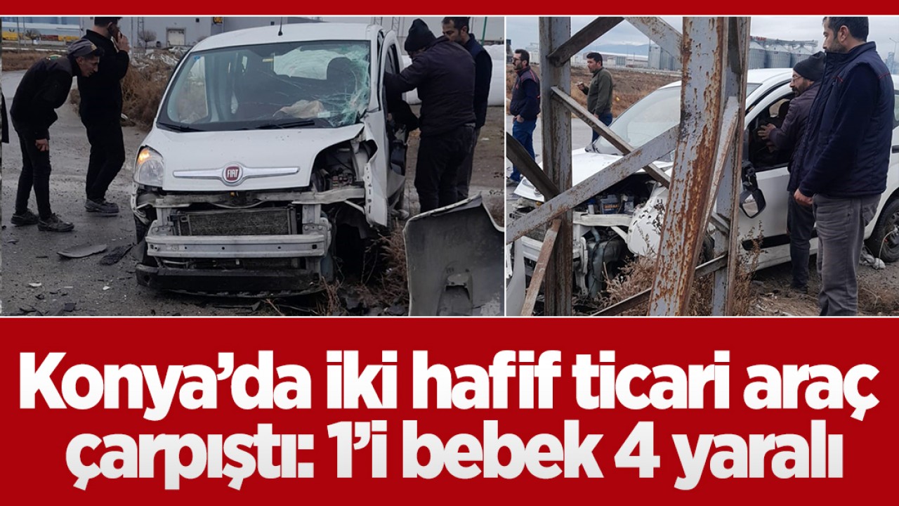 Konya'da İki Araç Çarpıştı: Dört Kişi Yaralandı