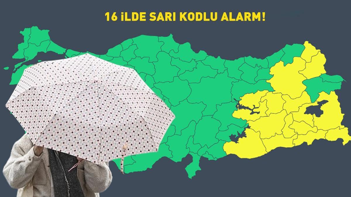 Meteoroloji 16 İlde Sarı Kodlu Alarm Verdi: Hava Durumu Uyarısı