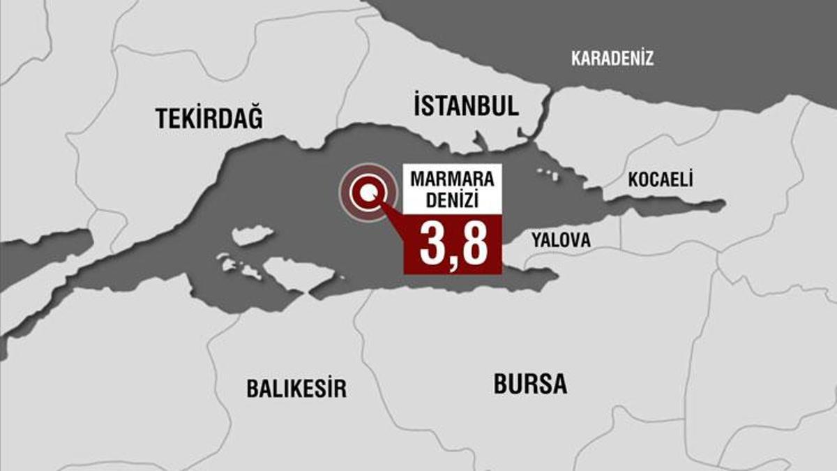 İstanbul Açıklarında 3.8 Büyüklüğünde Deprem
