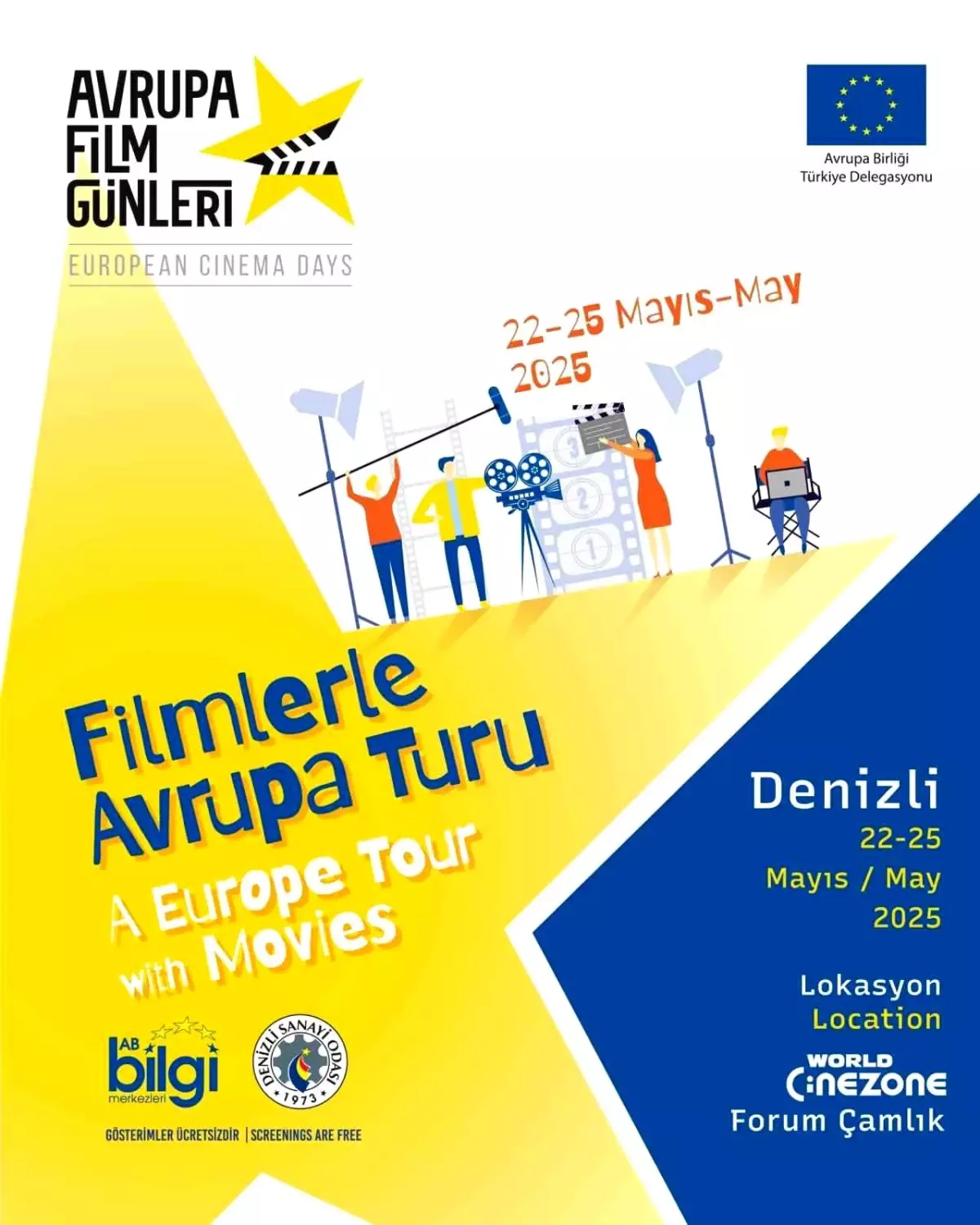 Denizli'de Avrupa Film Günleri Başlıyor: Ücretsiz Gösterimlerle Avrupa Kültür Zenginliği Sergilenecek