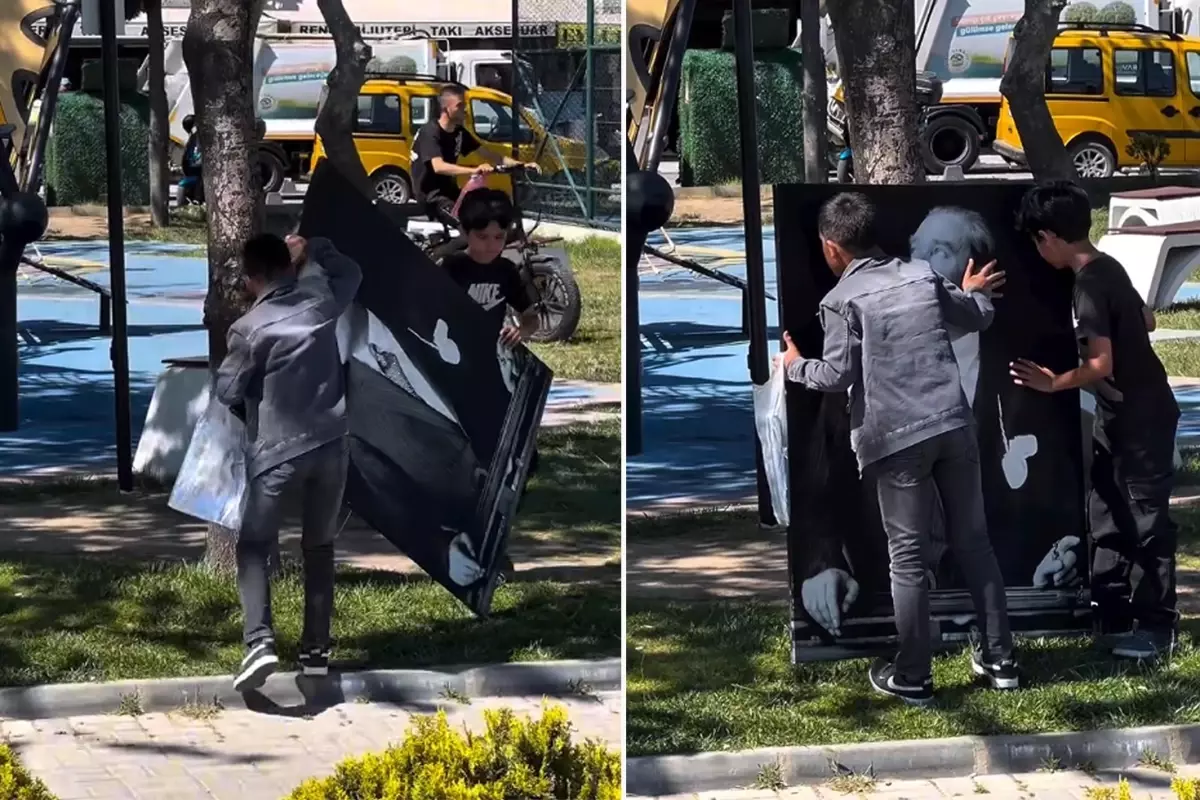 Şarköy'de Atatürk Portresi Sosyal Deneyi Duygulandırdı