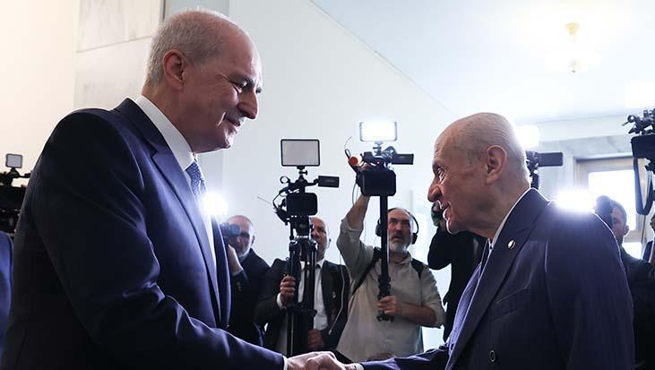 TBMM Başkanı Kurtulmuş, MHP Genel Başkanı Bahçeli'yi Ziyaret Etti