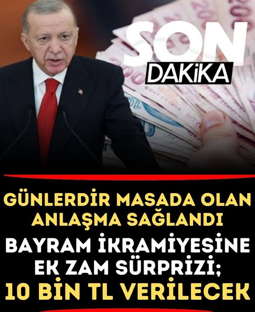 Son Dakika: Bayram İkramiyesine Zam Yapıldı