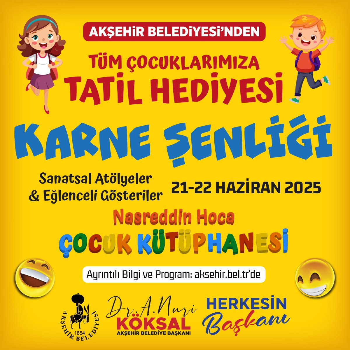 Akşehir'de Karne Şenliği Çocukları Coşturacak