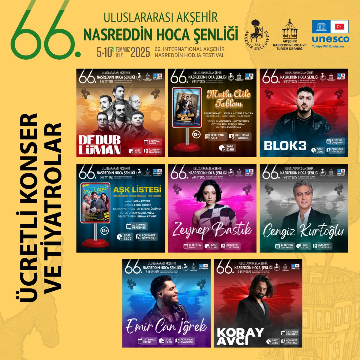Akşehir Belediyesi Konser ve Tiyatro Biletleri Satışa Başladı