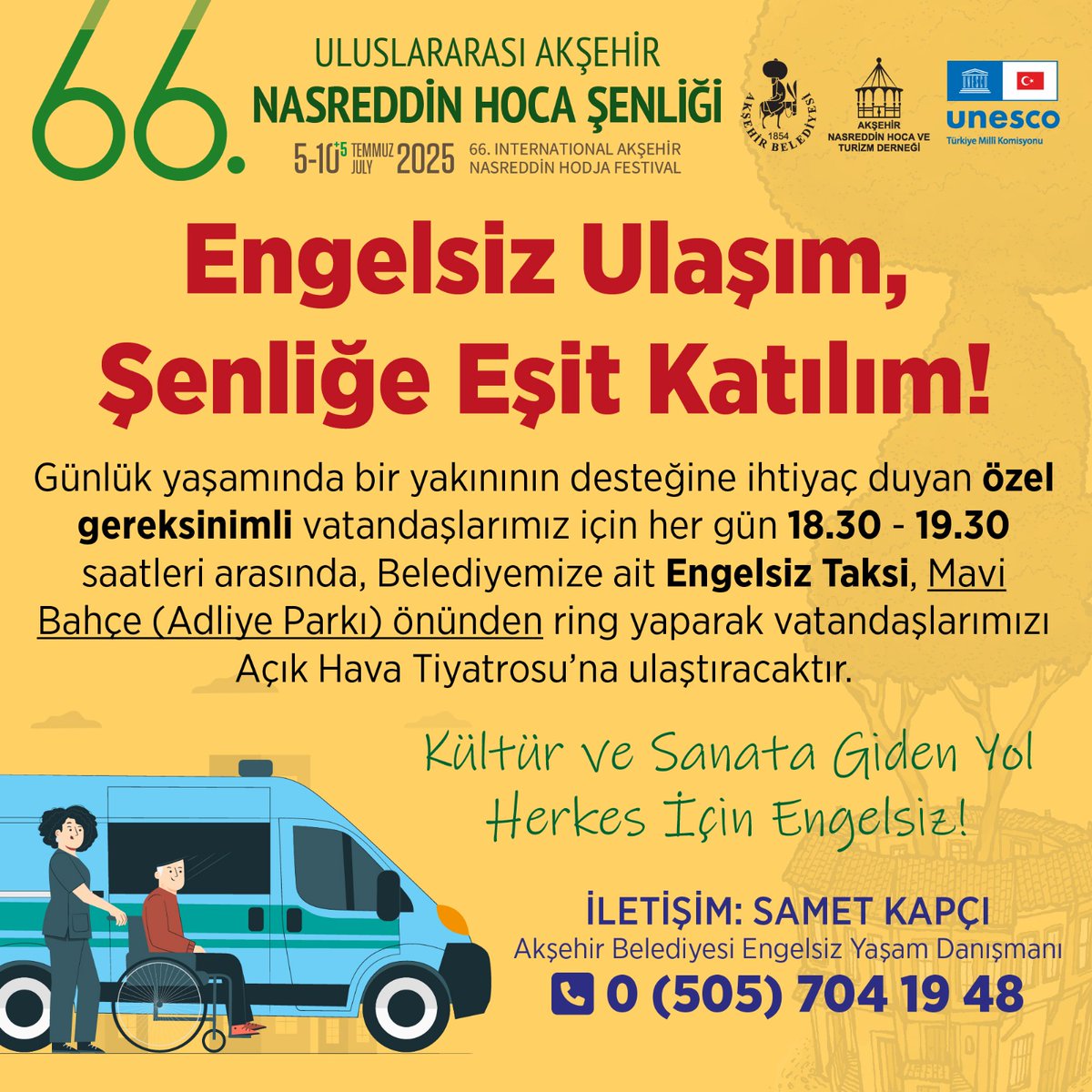 Akşehir'de Engelsiz Ulaşım Şenliğe Eşit Katılım Sağlayacak