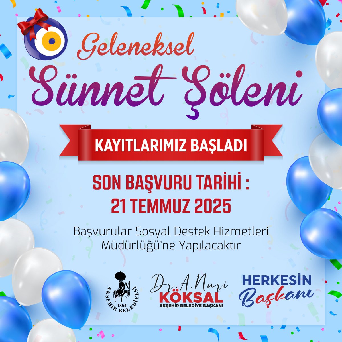 Akşehir Belediyesi Geleneksel Sünnet Şöleni Başvuruları Başladı