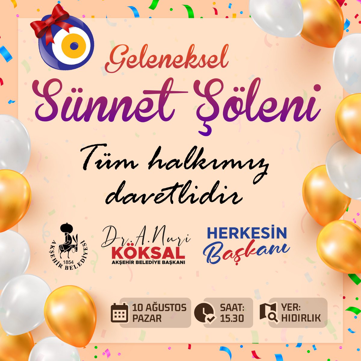 Akşehir Belediyesi'nden Sünnet Şöleni Düzenlemesi